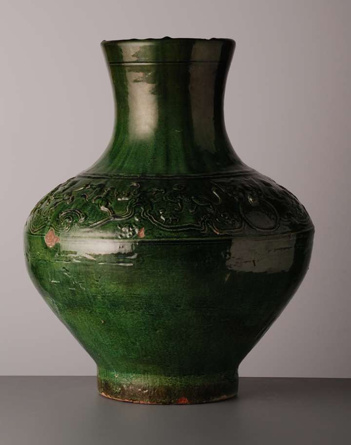 Green Glazed Vase - Han Dynasty